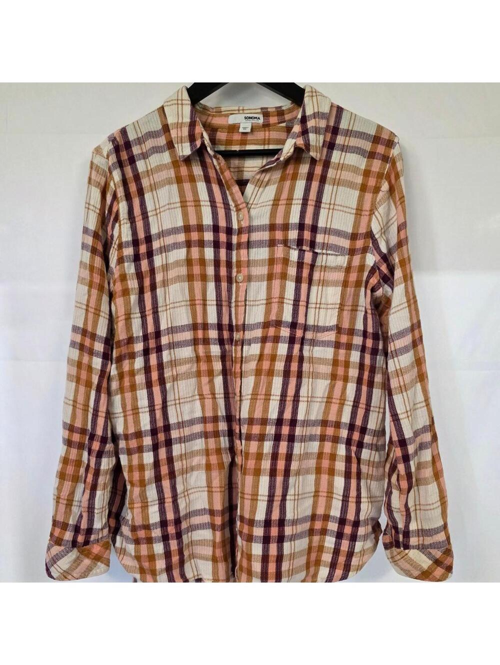 Sonoma Goods for Life Women's Multi and Khaki Shirt
